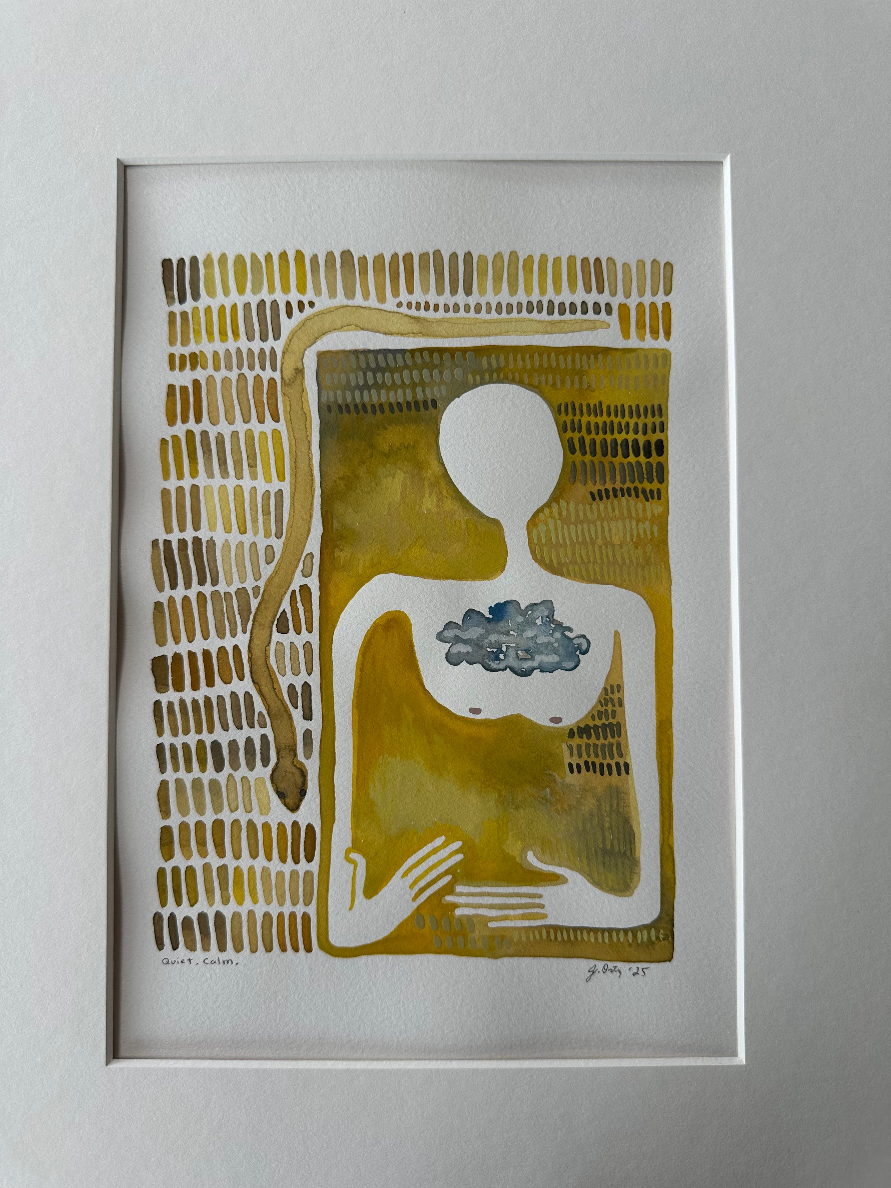 Quiet. Calm. - framed watercolor painting