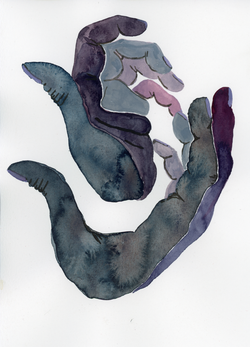 Bones of the Carpus - framed watercolor painting