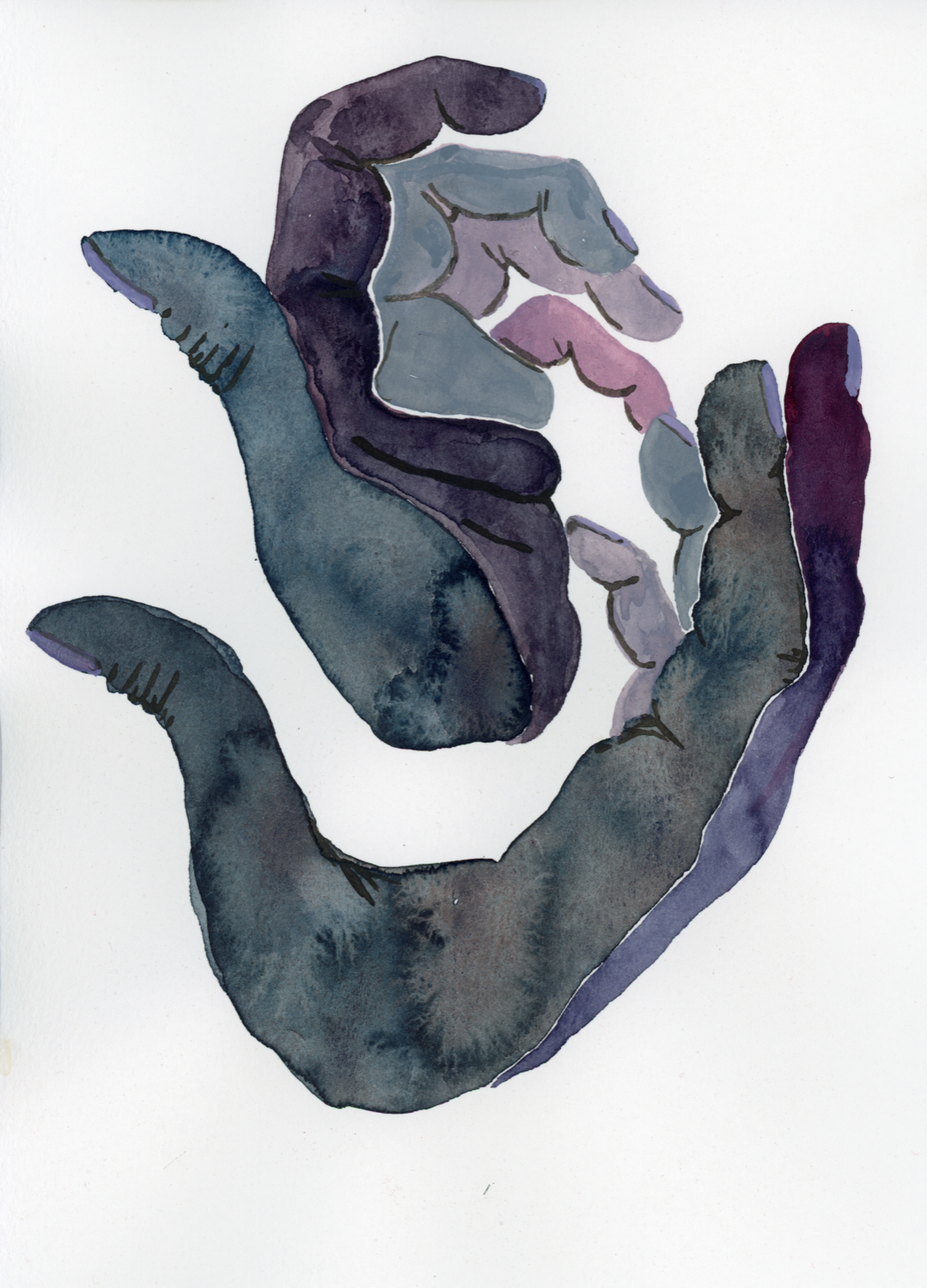 Bones of the Carpus - framed watercolor painting