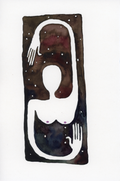 Dusk Dance - a framed watercolor painting